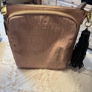 Women's Steve Madden Pink Crossbody Purse with Fringe Tassel